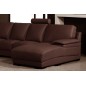 - Canapé d'angle en cuir italien 6/7 places MISTER, chocolat, angle gauche