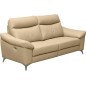 Canapé 2 places avec 2 relax en cuir luxe italien, LOUIS, 2 relax électriques, beige