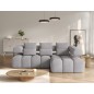 Canapé d'angle convertible en tissu très doux luxe gris 5 places LEONI, angle droit (vu de face) Canapé d'angle convertible en tissu très doux luxe gris 5 places LEONI, angle droit (vu de face)