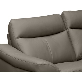 Canapé 2 places avec 2 relax en cuir luxe italien, LOUIS, 2 relax électriques, gris foncé