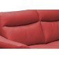 Canapé 3 places avec 2 relax en cuir luxe italien, LOUIS, 2 relax électriques, rouge foncé