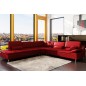 Canapé d'angle en cuir italien 6/7 places PLENITUDE, rouge