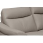 Canapé 3 places avec 2 relax en cuir luxe italien, LOUIS, 2 relax électriques, gris clair