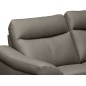 Canapé 3 places avec 2 relax en cuir luxe italien, LOUIS, 2 relax électriques, gris foncé