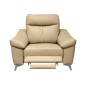 Fauteuil 1 place avec 1 relax, en cuir luxe italien, LOUIS, 1 relax électrique, beige