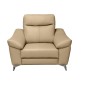 Fauteuil 1 place avec 1 relax, en cuir luxe italien, LOUIS, 1 relax électrique, beige