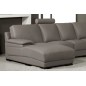 Canapé d'angle en cuir italien 6/7 places MISTER, gris clair, angle droit Canapé d'angle en cuir italien 6/7 places MISTER, gris clair, angle droit