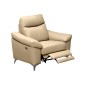 Fauteuil 1 place avec 1 relax, en cuir luxe italien, LOUIS, 1 relax électrique, beige