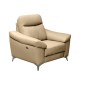 Fauteuil 1 place avec 1 relax, en cuir luxe italien, LOUIS, 1 relax électrique, beige