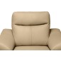 Fauteuil 1 place avec 1 relax, en cuir luxe italien, LOUIS, 1 relax électrique, beige