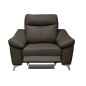 Fauteuil 1 place avec 1 relax, en cuir luxe italien, LOUIS, 1 relax électrique, chocolat