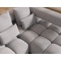 Canapé d'angle convertible en tissu très doux luxe gris 5 places LEONI, angle droit (vu de face) Canapé d'angle convertible en tissu très doux luxe gris 5 places LEONI, angle droit (vu de face)