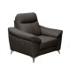 Fauteuil 1 place avec 1 relax, en cuir luxe italien, LOUIS, 1 relax électrique, chocolat