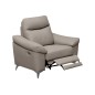 Fauteuil 1 place avec 1 relax, en cuir luxe italien, LOUIS, 1 relax électrique, gris clair