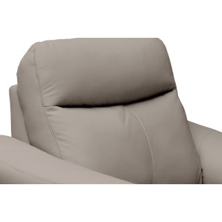 Fauteuil 1 place avec 1 relax, en cuir luxe italien, LOUIS, 1 relax électrique, gris clair