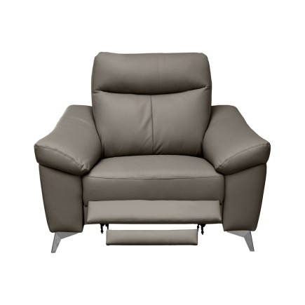 Fauteuil 1 place avec 1 relax, en cuir luxe italien, LOUIS, 1 relax électrique, gris foncé