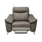 Fauteuil 1 place avec 1 relax, en cuir luxe italien, LOUIS, 1 relax électrique, gris foncé