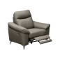 Fauteuil 1 place avec 1 relax, en cuir luxe italien, LOUIS, 1 relax électrique, gris foncé