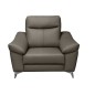Fauteuil 1 place avec 1 relax, en cuir luxe italien, LOUIS, 1 relax électrique, gris foncé