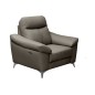 Fauteuil 1 place avec 1 relax, en cuir luxe italien, LOUIS, 1 relax électrique, gris foncé