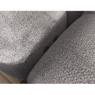 Canapé d'angle convertible en tissu très doux luxe gris 5 places LEONI