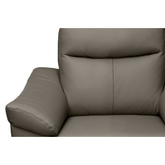 Fauteuil 1 place avec 1 relax, en cuir luxe italien, LOUIS, 1 relax électrique, gris foncé