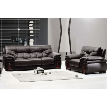 Ensemble canapé 3 places + fauteuil 1 place OXFORD en cuir luxe italien vachette, couleur noir
