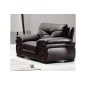 Ensemble canapé 3 places + fauteuil 1 place OXFORD en cuir luxe italien vachette, couleur noir
