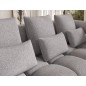 Canapé d'angle convertible en tissu très doux luxe gris 5 places LEONI, angle droit (vu de face) Canapé d'angle convertible en tissu très doux luxe gris 5 places LEONI, angle droit (vu de face)