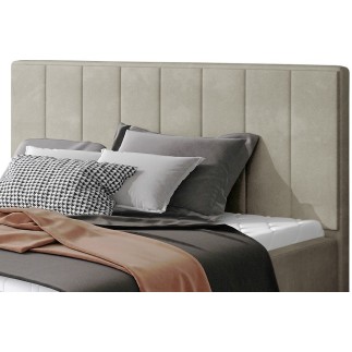 Lit double en tissu de qualité luxe, AUDE, beige, 200x200