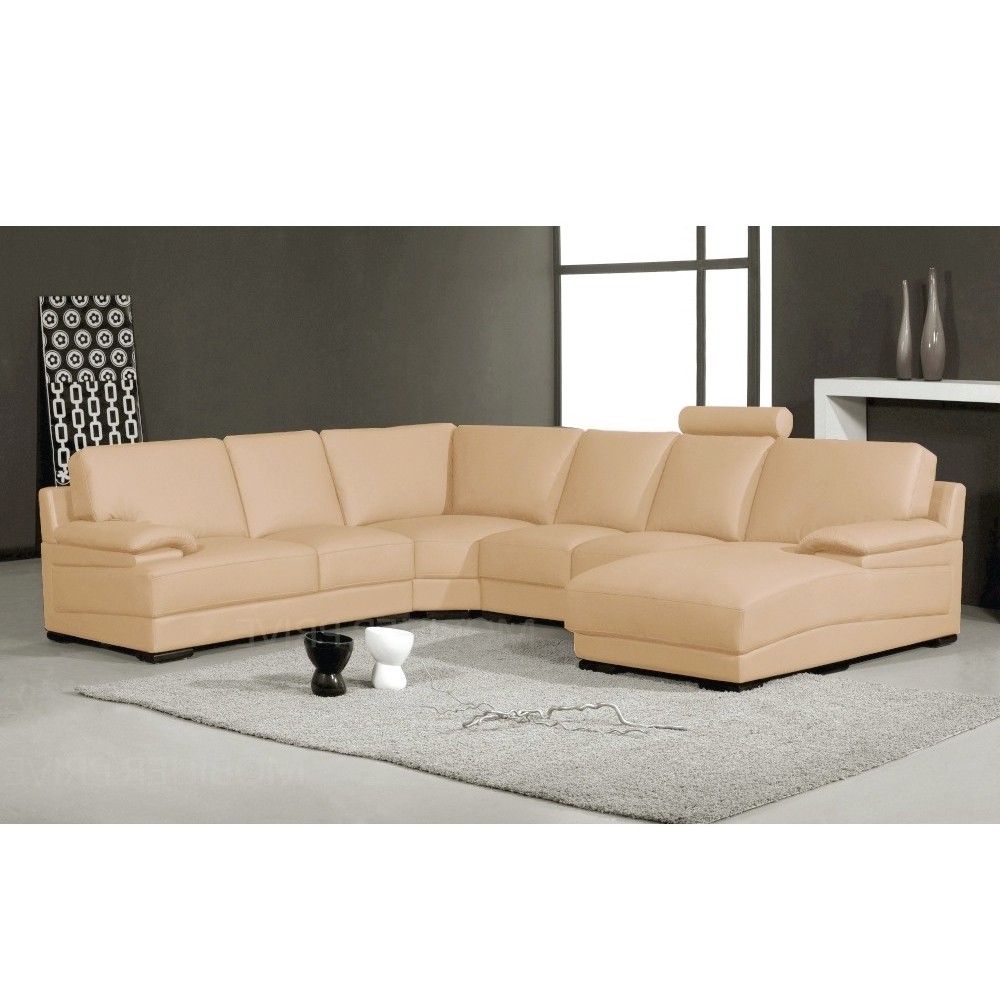 Canapé d'angle en cuir italien 6/7 places MISTER, BEIGE, angle gauche Canapé d'angle en cuir italien 6/7 places MISTER, BEIGE, angle gauche