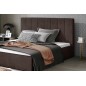 Lit double en tissu de qualité luxe, AUDE, chocolat, 160x200