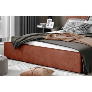 Lit double en tissu de qualité luxe, AUDE, marron, 180x200