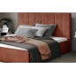 Lit double en tissu de qualité luxe, AUDE, marron, 200x200