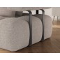 Canapé d'angle convertible en tissu bouclette beige luxe 5 places LEONI, angle gauche (vu de face) Canapé d'angle convertible en tissu bouclette beige luxe 5 places LEONI, angle gauche (vu de face)