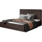 Lit double en tissu de qualité luxe, AUDE, chocolat, 200x200