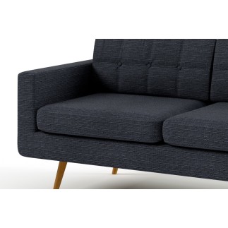 Canapé 2 places en tissu de qualité YVON, gris ardoise