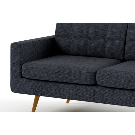 Canapé 2 places en tissu de qualité YVON, gris ardoise