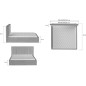 Lit double en tissu velours de qualité luxe, AUDE, anthracite, 140x200
