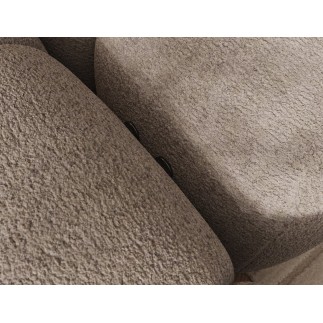 Canapé d'angle convertible en tissu bouclette beige luxe 5 places LEONI
