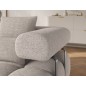 Canapé d'angle convertible en tissu bouclette beige luxe 5 places LEONI, angle gauche (vu de face) Canapé d'angle convertible en tissu bouclette beige luxe 5 places LEONI, angle gauche (vu de face)
