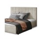 Lit double en tissu velours de qualité luxe, AUDE, beige, 160x200