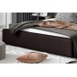Lit double en tissu velours de qualité luxe, AUDE, chocolat, 160x200