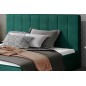 Lit double en tissu velours de qualité luxe, AUDE, vert, 160x200