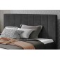 Lit double en tissu velours de qualité luxe, AUDE, anthracite, 180x200