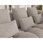 Canapé d'angle convertible en tissu bouclette beige luxe 5 places LEONI, angle droit (vu de face)