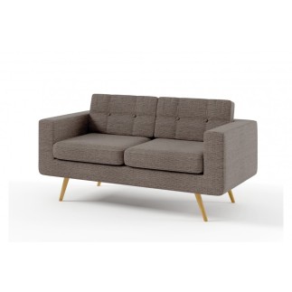 Canapé 2 places en tissu de qualité YVON, beige
