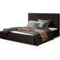 Lit double en tissu velours de qualité luxe, AUDE, chocolat, 180x200
