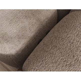 Canapé d'angle convertible en tissu bouclette beige luxe 5 places LEONI