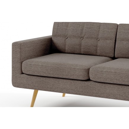 Canapé 2 places en tissu de qualité YVON, beige